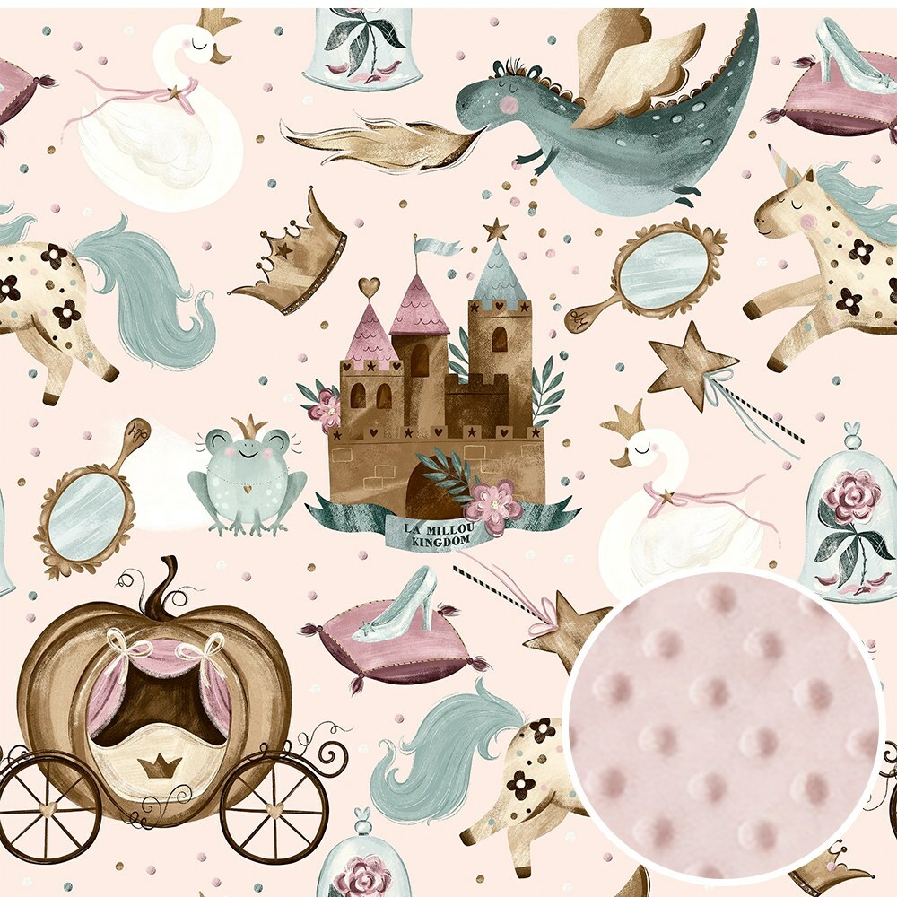 La Millou波蘭 單面巧柔豆豆毯｜仙履奇緣(粉底)｜煙燻櫻花粉