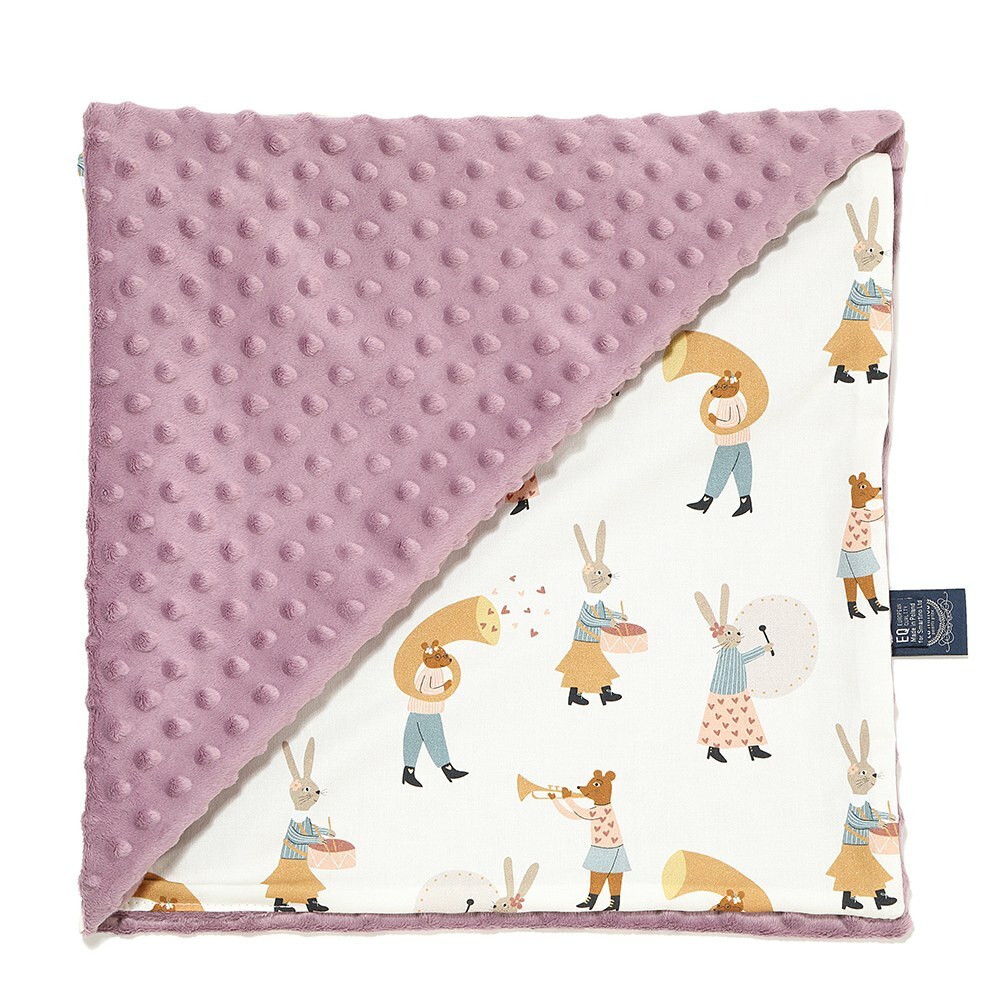 La Millou 單面巧柔豆豆毯｜兔兔演奏家(粉)｜法式香檳紫