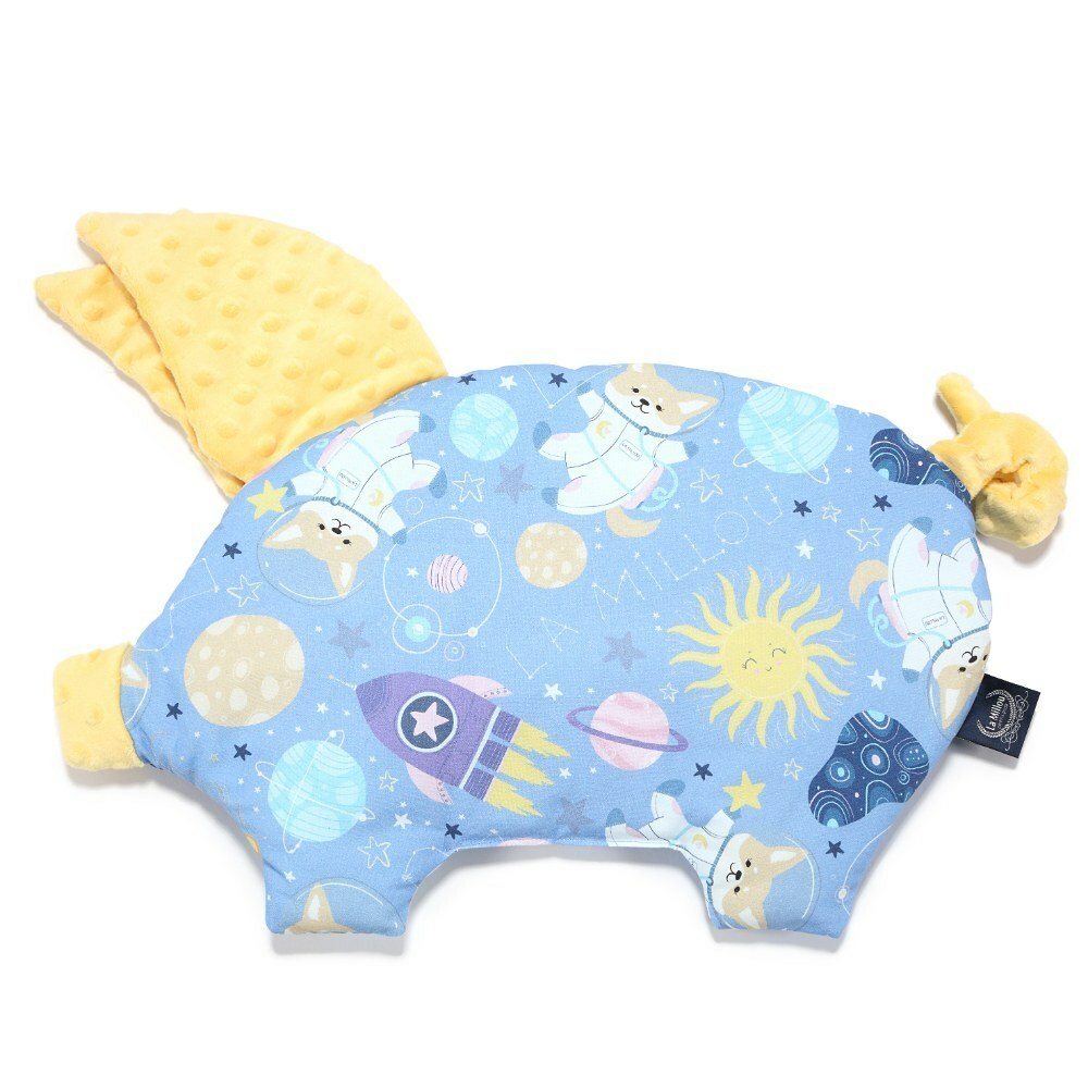 La Millou波蘭 豆豆小豬枕｜星空胖柯基(藍底)｜清恬芒果黃