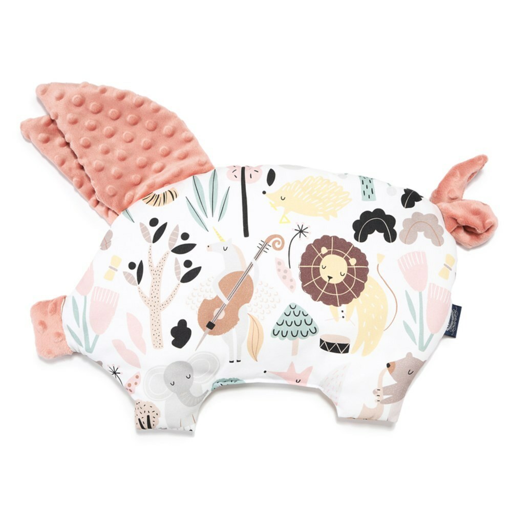 La Millou波蘭 豆豆小豬枕｜動物交響樂｜果漾蜜桃粉