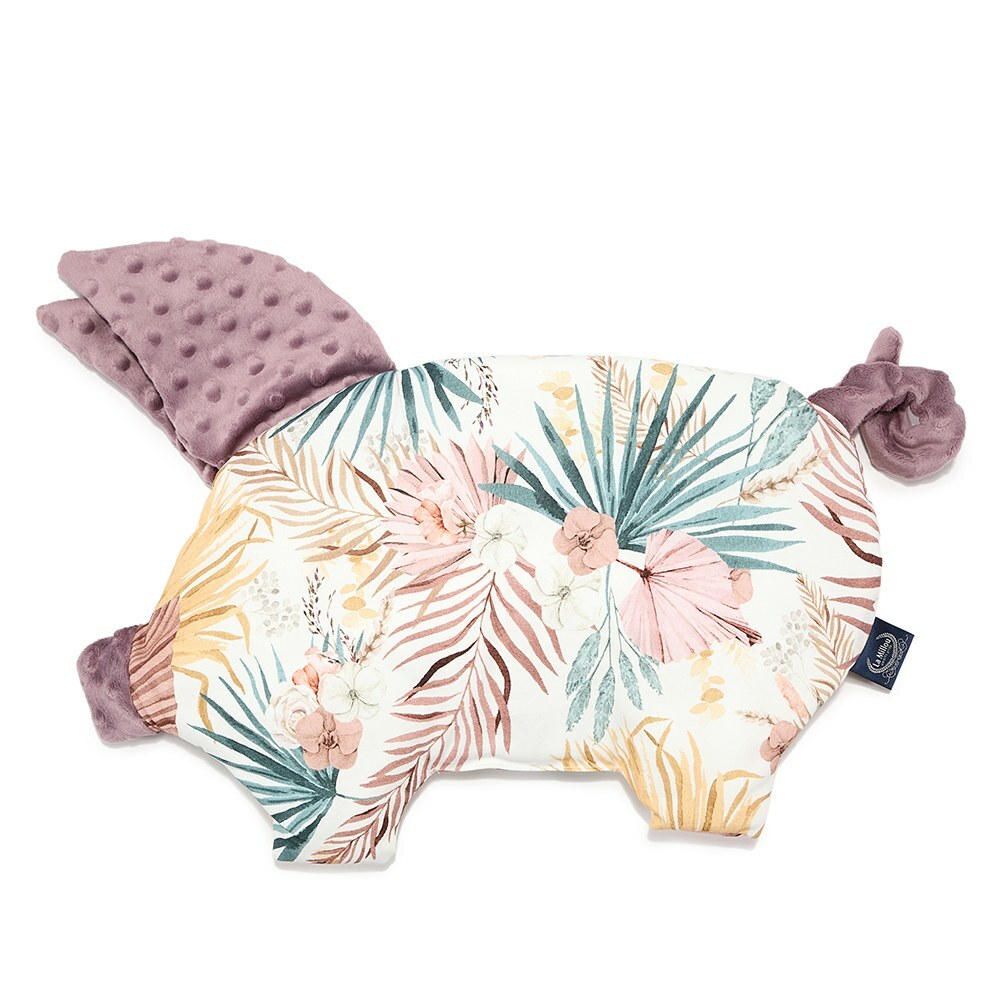 La Millou波蘭 豆豆小豬枕｜棕櫚美妍花｜法式香檳紫