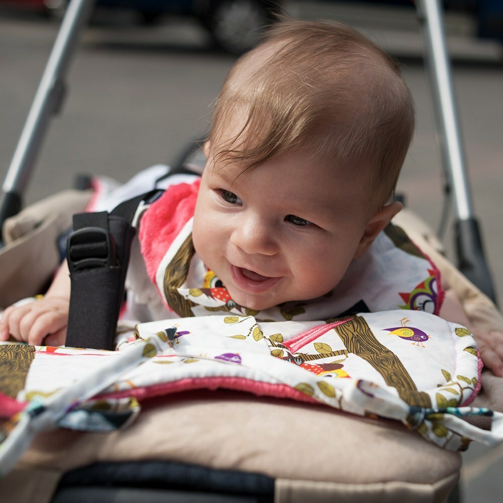La Millou波蘭 豆豆推車坐墊｜Anna Mucha設計師限量款(樹屋貓頭鷹)｜粉紅棉花糖