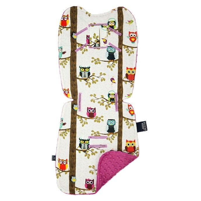 La Millou波蘭 豆豆推車坐墊｜Anna Mucha設計師限量款(樹屋貓頭鷹)｜沁甜莓果紅