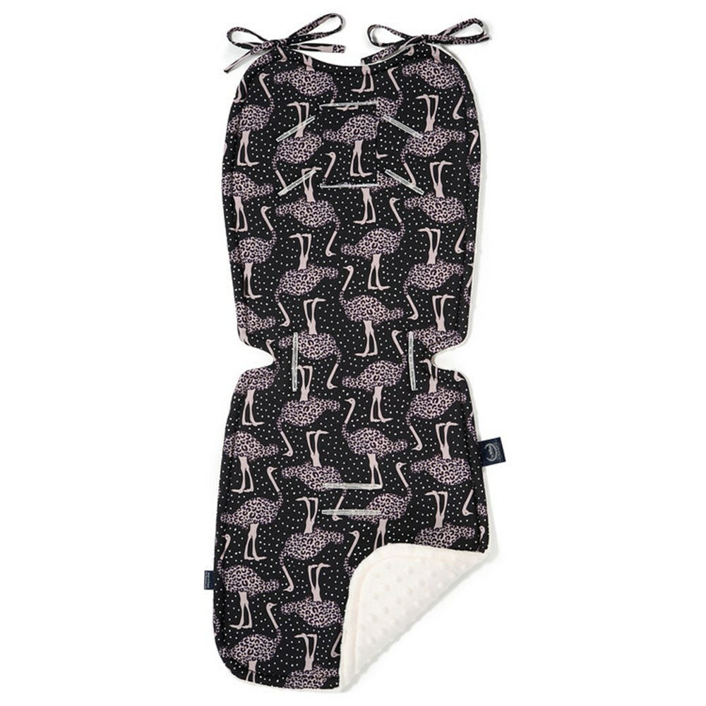 La Millou波蘭 豆豆推車坐墊｜模特兒鴕鳥(黑底)｜雲朵白