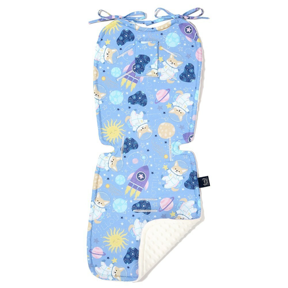 La Millou波蘭 豆豆推車坐墊｜星空胖柯基(藍底)｜雲朵白