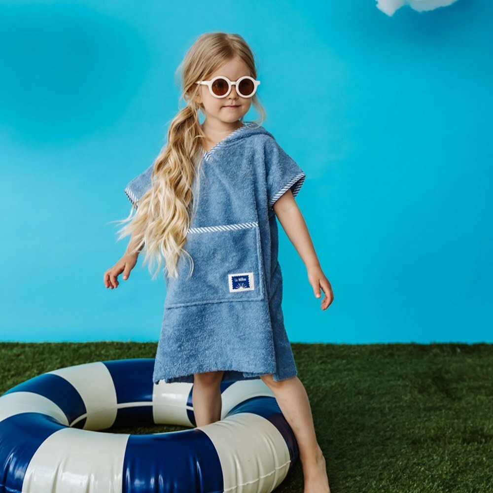 La Millou波蘭 Terry 柔軟吸濕毛圈斗篷｜沁甜莓果紅