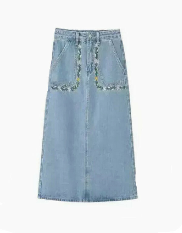 Denim skirt#Single piece (blue) (M-4XL) (Contact customer service to confirm size after placing an order) 