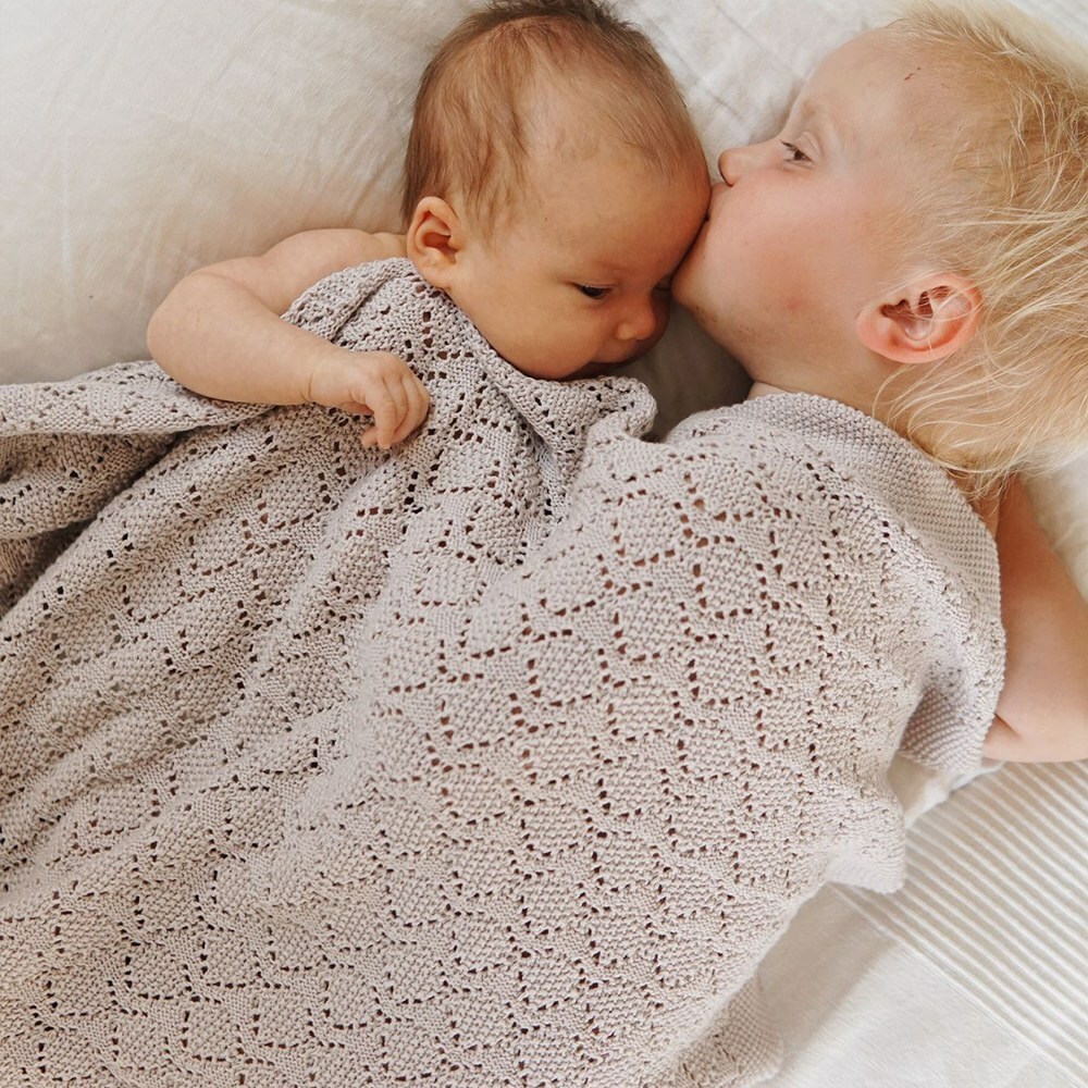 La Millou波蘭 Tender 100%純棉針織毯honey(80x90cm)｜紳士藍