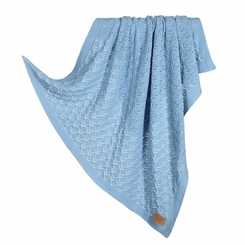 La Millou波蘭 Tender 100%純棉針織毯honey(80x90cm)｜牛仔藍