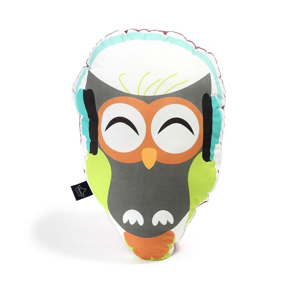 La Millou波蘭 Velvet頂級棉柔動物小抱枕｜樹屋貓頭鷹｜舒柔酒紅