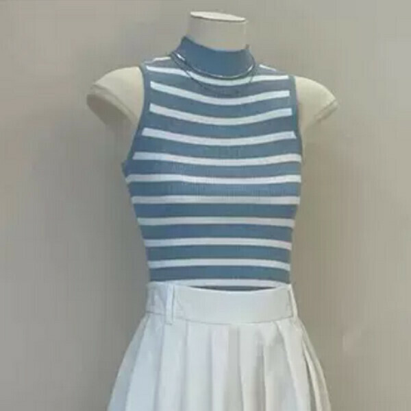 Versatile Striped Camisole#Single Piece (Blue) (M-4XL) (Contact customer service to confirm size after placing an order) 