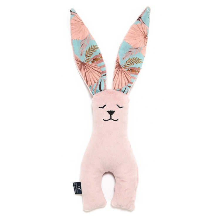 La Millou波蘭 Velvet頂級棉柔安撫兔雙耳花布M(23cm)｜舒柔燻粉