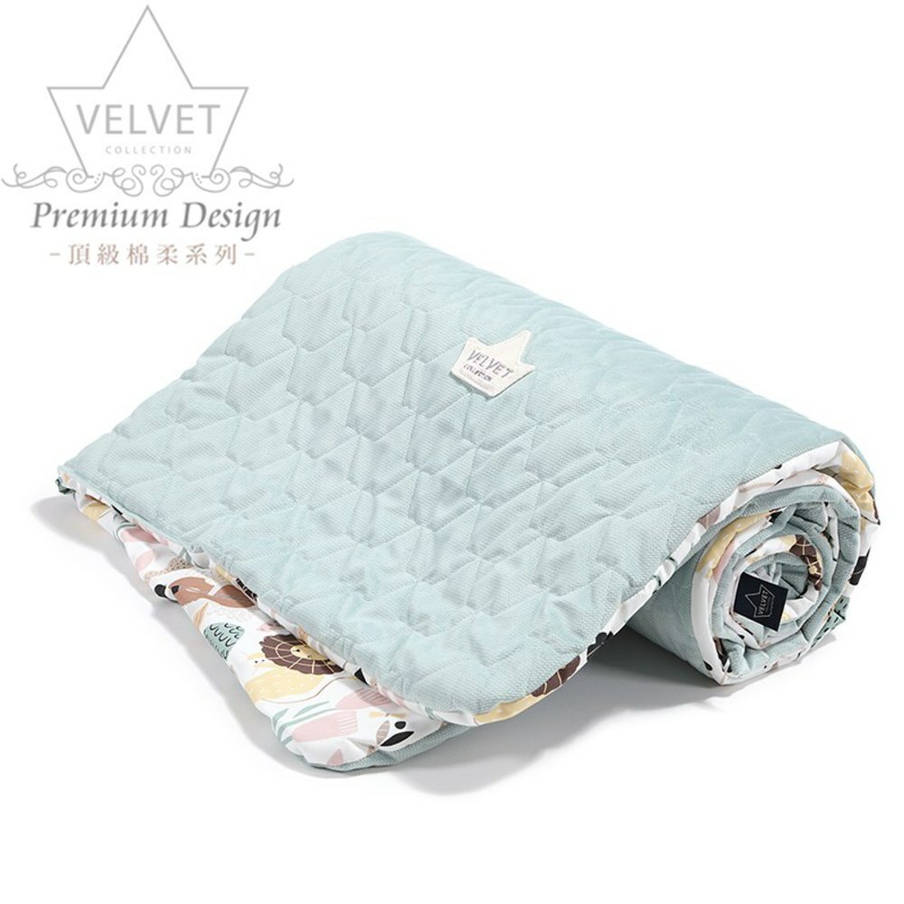 La Millou波蘭 Velvet頂級棉柔雙面柔柔毯加大｜動物交響樂｜舒柔燻綠