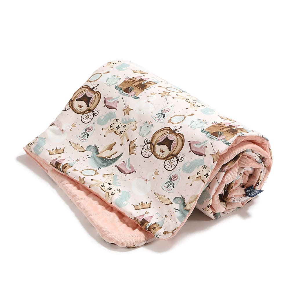 La Millou波蘭 Velvet頂級棉柔雙面柔柔毯加大｜仙履奇緣(粉底)｜舒柔嫩粉