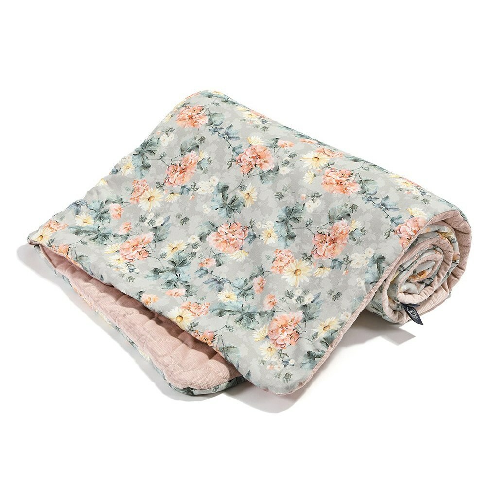 La Millou波蘭 Velvet頂級棉柔雙面柔柔毯加大｜春日小雛菊｜舒柔燻粉