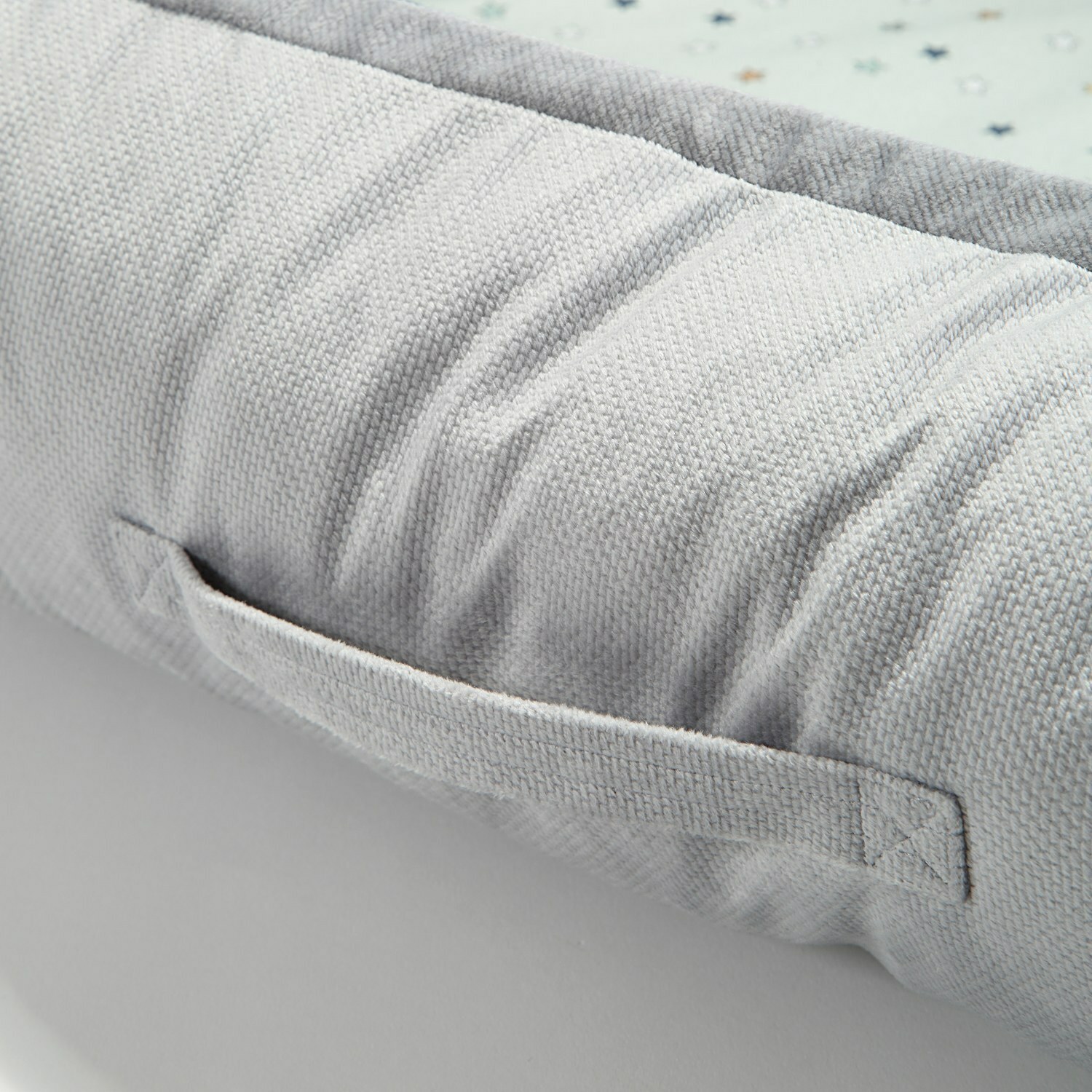 La Millou波蘭 Velvet 頂級棉柔嬰兒睡窩(鋪棉版)｜旋轉小木馬(藍底)｜舒柔深灰