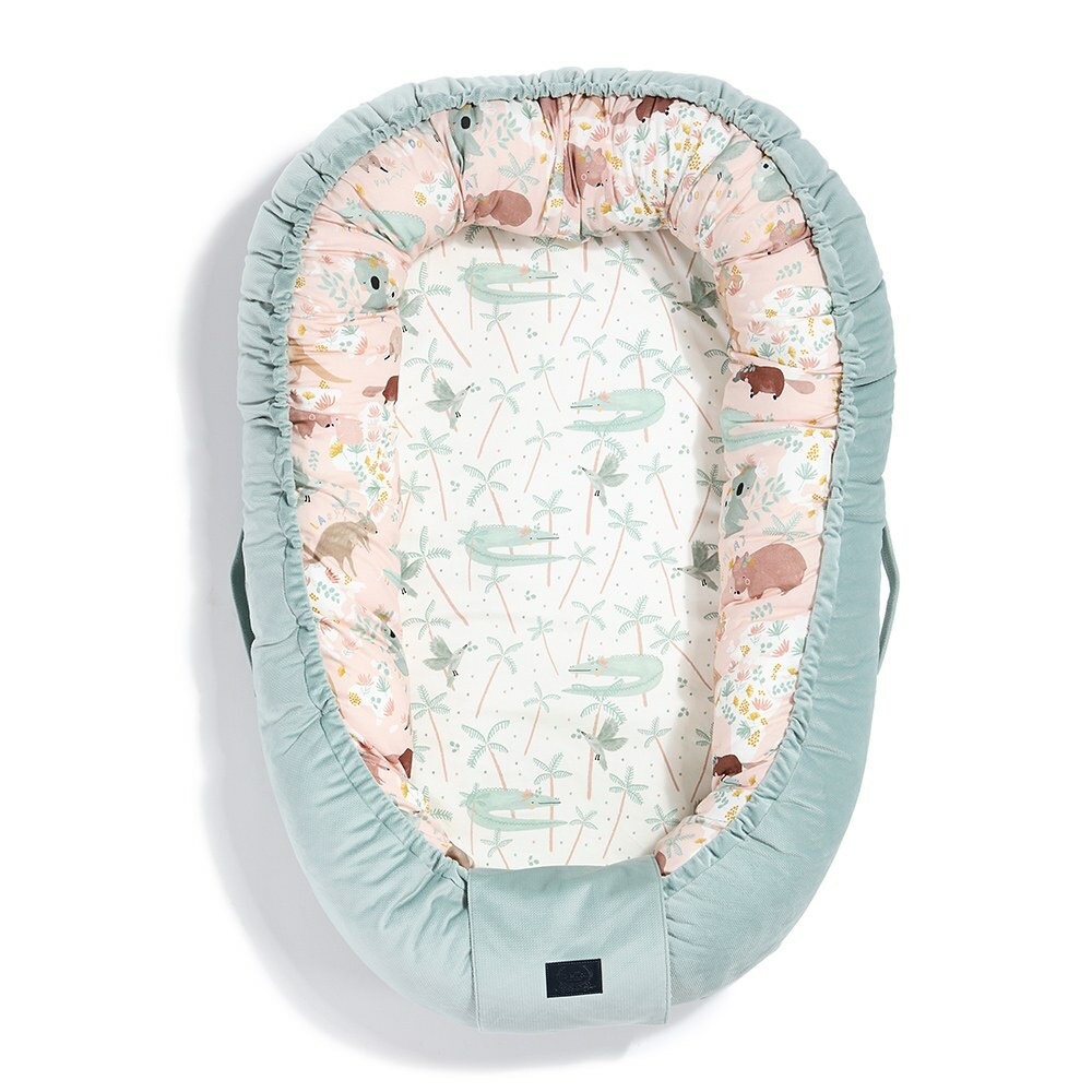 La Millou波蘭 Velvet頂級棉柔嬰兒睡窩(鋪棉版)｜澳洲森友會(粉底)｜舒柔燻綠