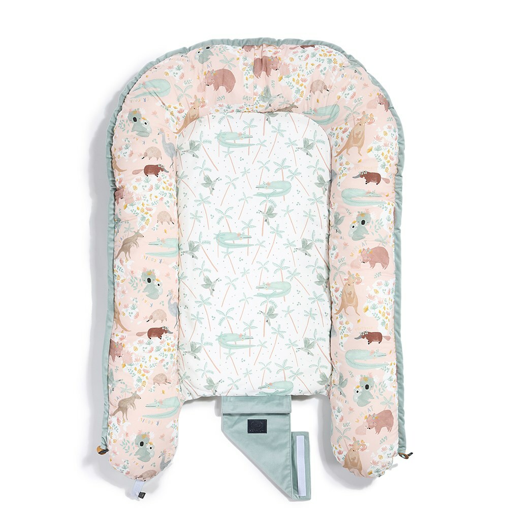 La Millou波蘭 Velvet頂級棉柔嬰兒睡窩(鋪棉版)｜澳洲森友會(粉底)｜舒柔燻綠