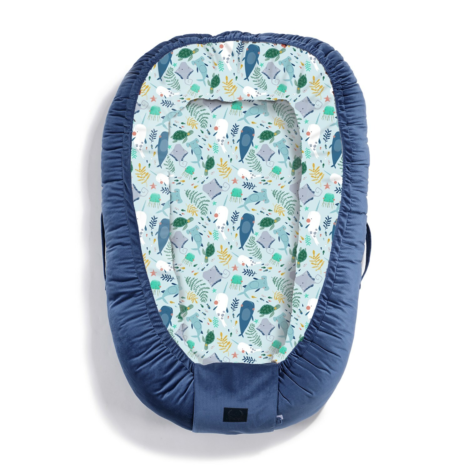 La Millou波蘭 Velvet 頂級棉柔嬰兒睡窩(鋪棉版)｜海底總動員｜舒柔藏青