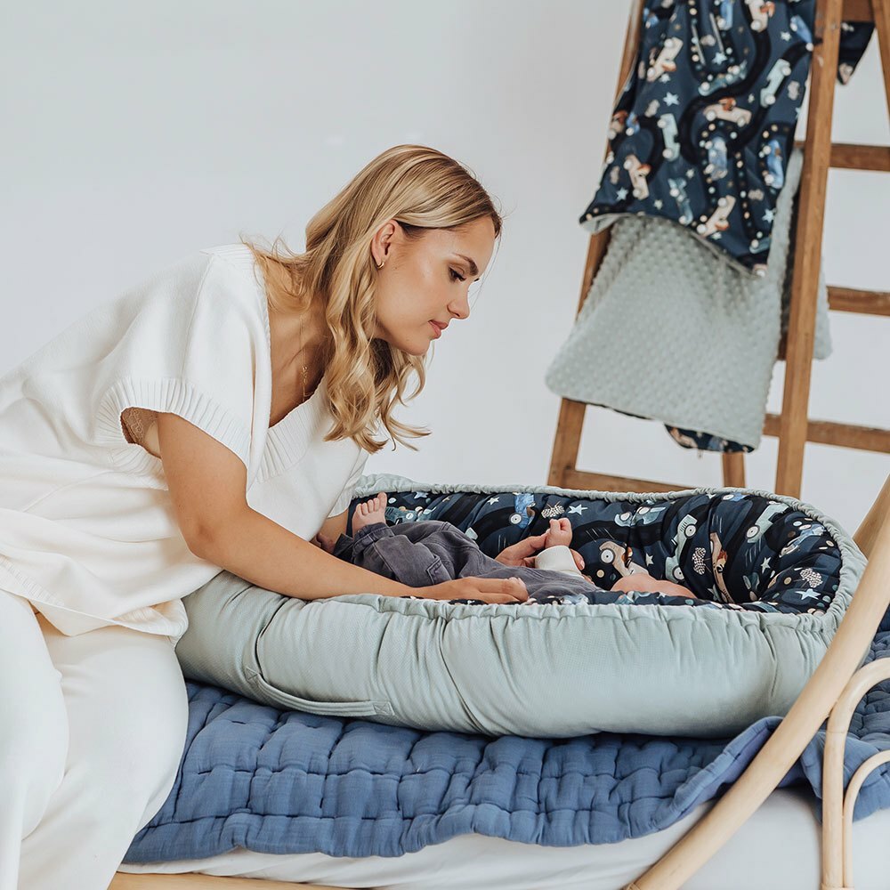 La Millou波蘭 Velvet頂級棉柔嬰兒睡窩(鋪棉版)｜La Millou賽車場｜舒柔燻綠