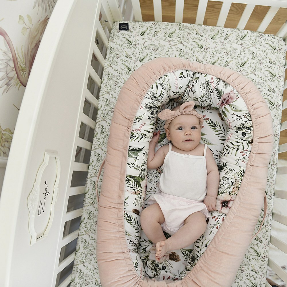 La Millou波蘭 Velvet頂級棉柔嬰兒睡窩(鋪棉版)｜伯爵粉茶花｜舒柔燻粉