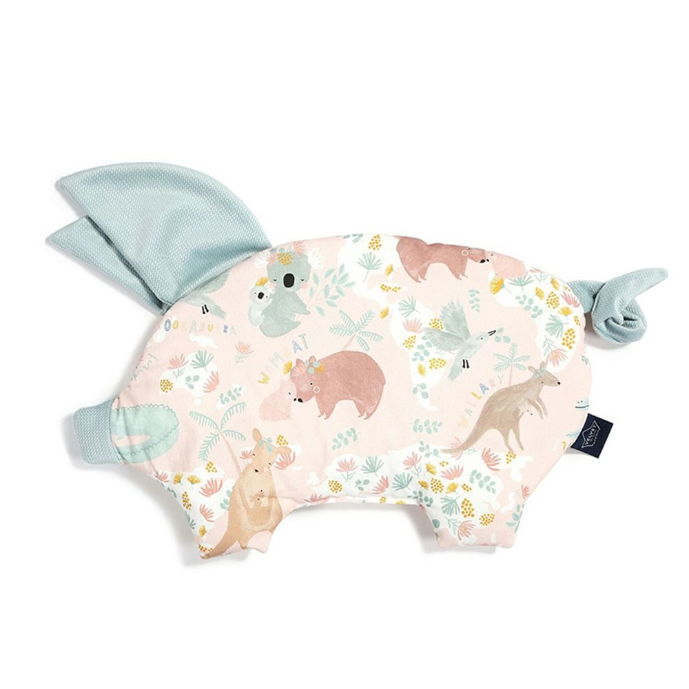 La Millou波蘭 Velvet頂級棉柔小豬枕｜澳洲森友會(粉底)｜舒柔燻綠