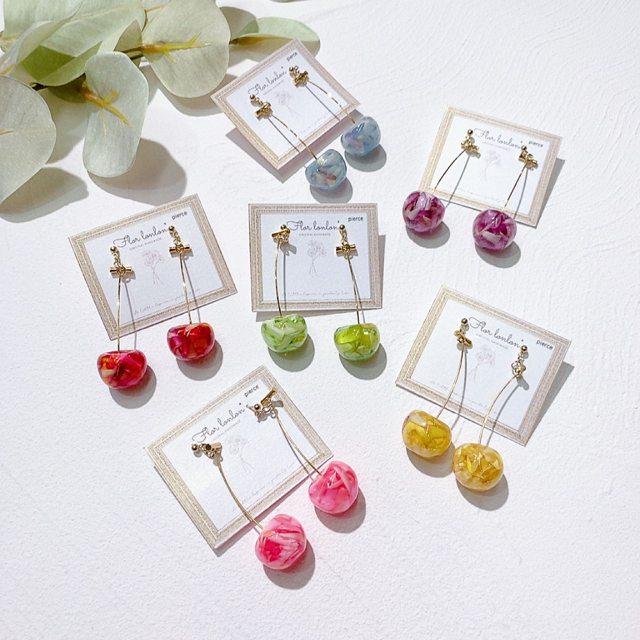 [人氣手作] 乾花封入車厘子耳環