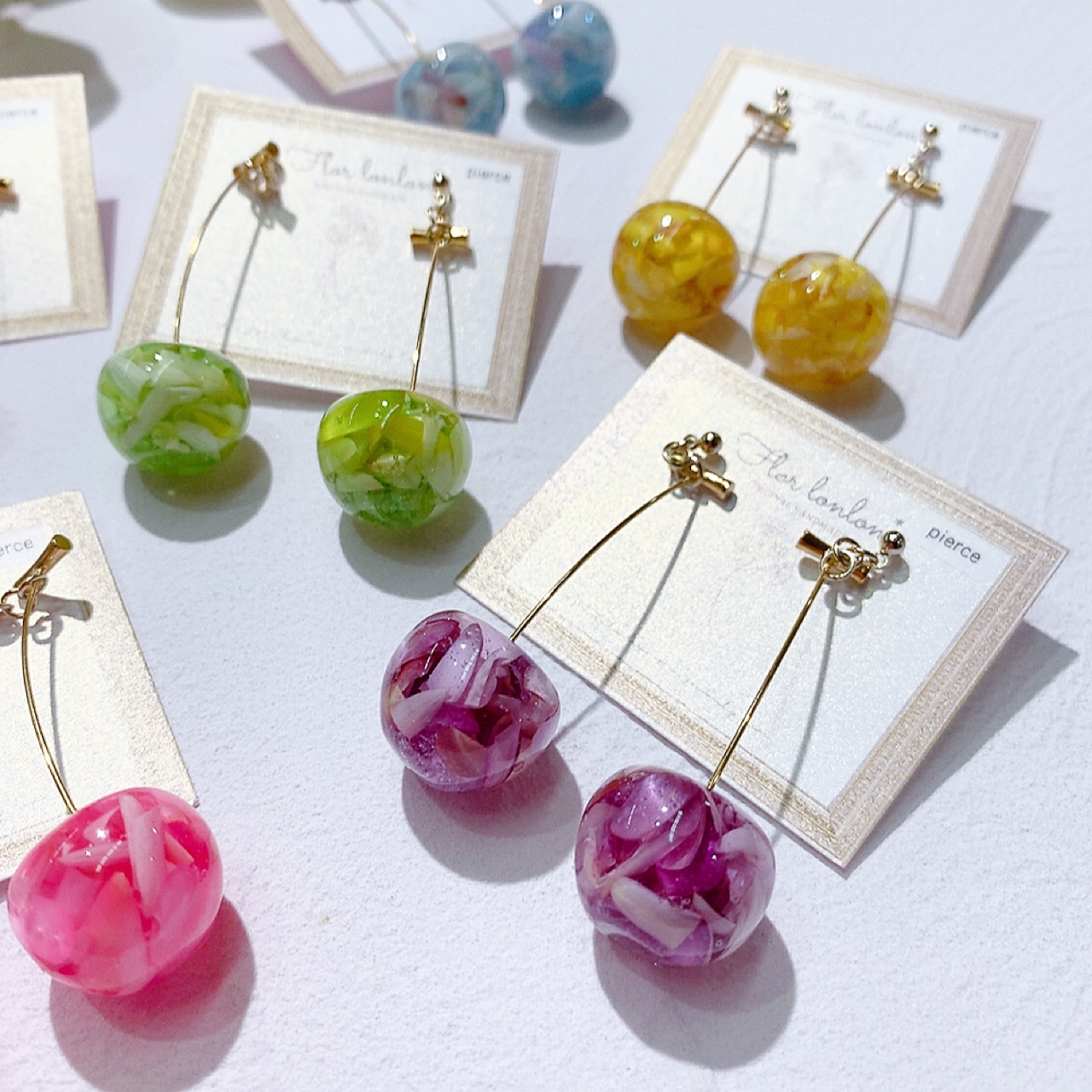 [人氣手作] 乾花封入車厘子耳環