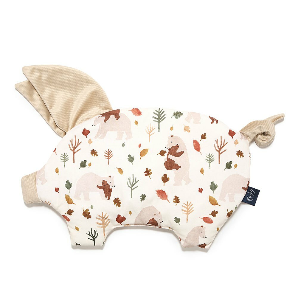 La Millou波蘭 Velvet頂級棉柔小豬枕｜暖心抱抱熊｜舒柔米褐