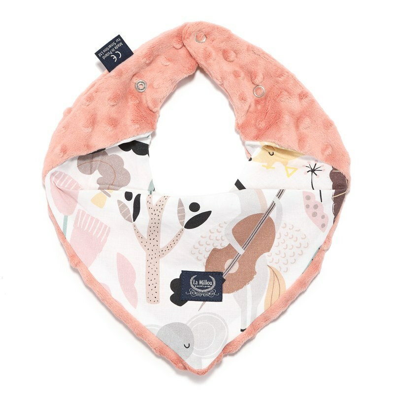La Millou波蘭 豆豆圍兜領巾｜動物交響樂｜果漾蜜桃粉