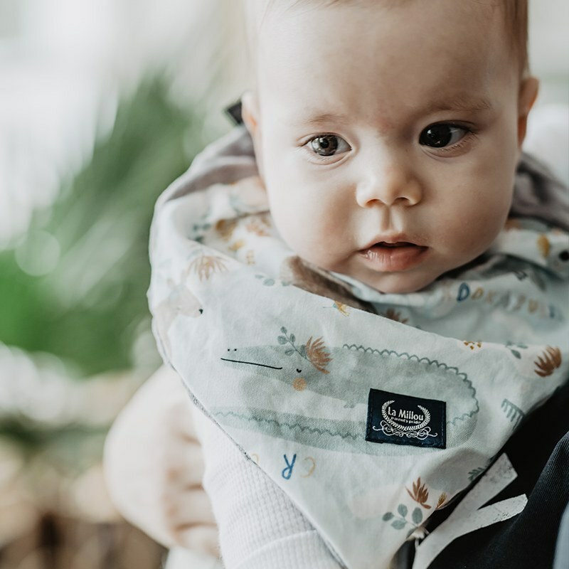 La Millou波蘭 豆豆圍兜領巾｜澳洲森友會(粉底)｜煙燻香草綠