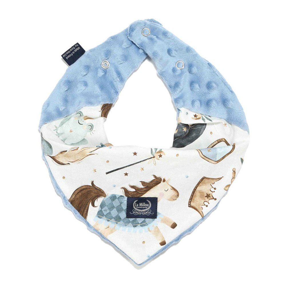 La Millou波蘭 豆豆圍兜領巾｜仙履奇緣(藍底)｜哥倫比亞藍