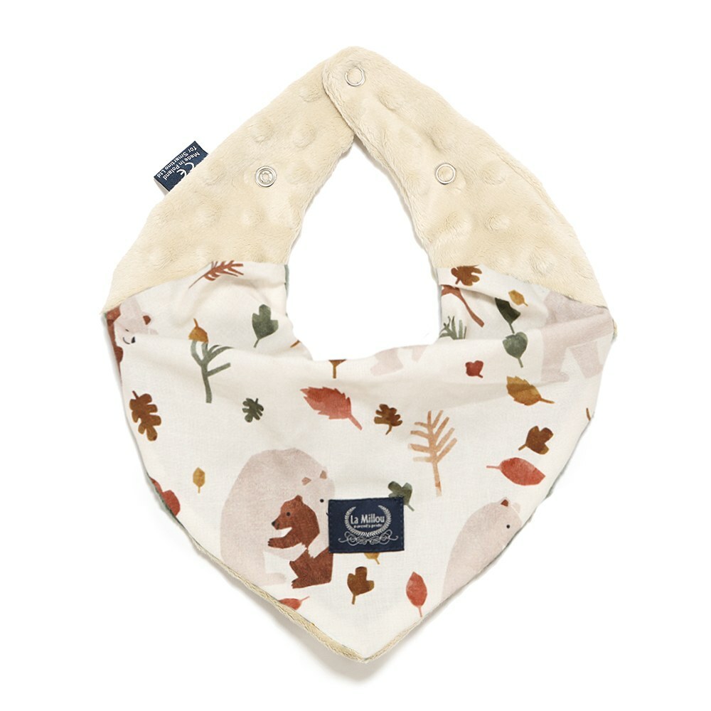La Millou波蘭 豆豆圍兜領巾｜暖心抱抱熊｜伊莉沙白