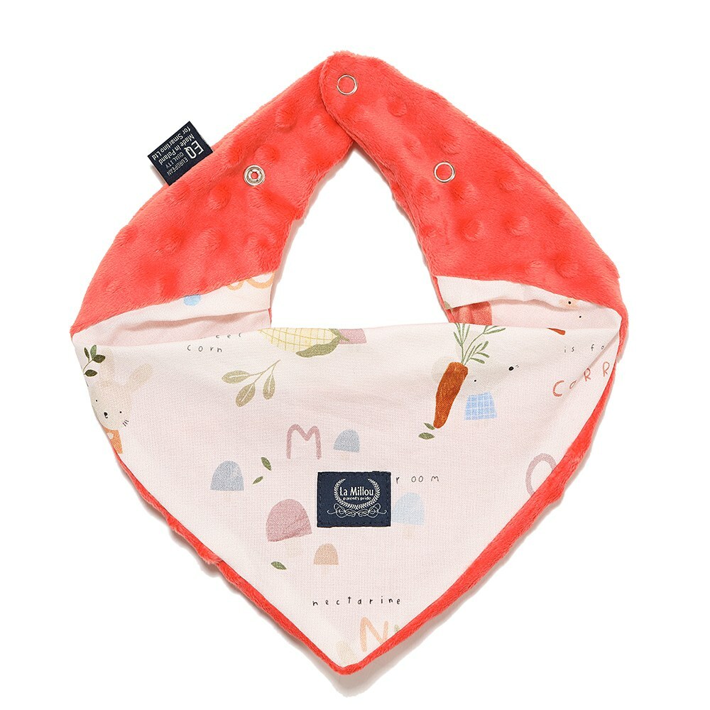 La Millou波蘭 豆豆圍兜領巾｜兔兔果菜家｜粉橘小太陽