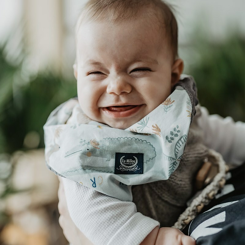 La Millou波蘭 豆豆領巾/圍兜｜兔兔演奏家(藍)｜伊莉沙白