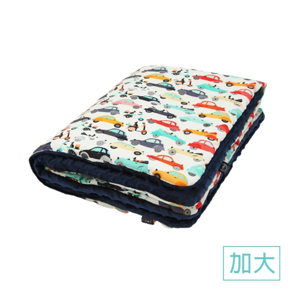 La Millou波蘭 暖膚豆豆毯加大｜法鬥噗噗車｜勇氣海軍藍