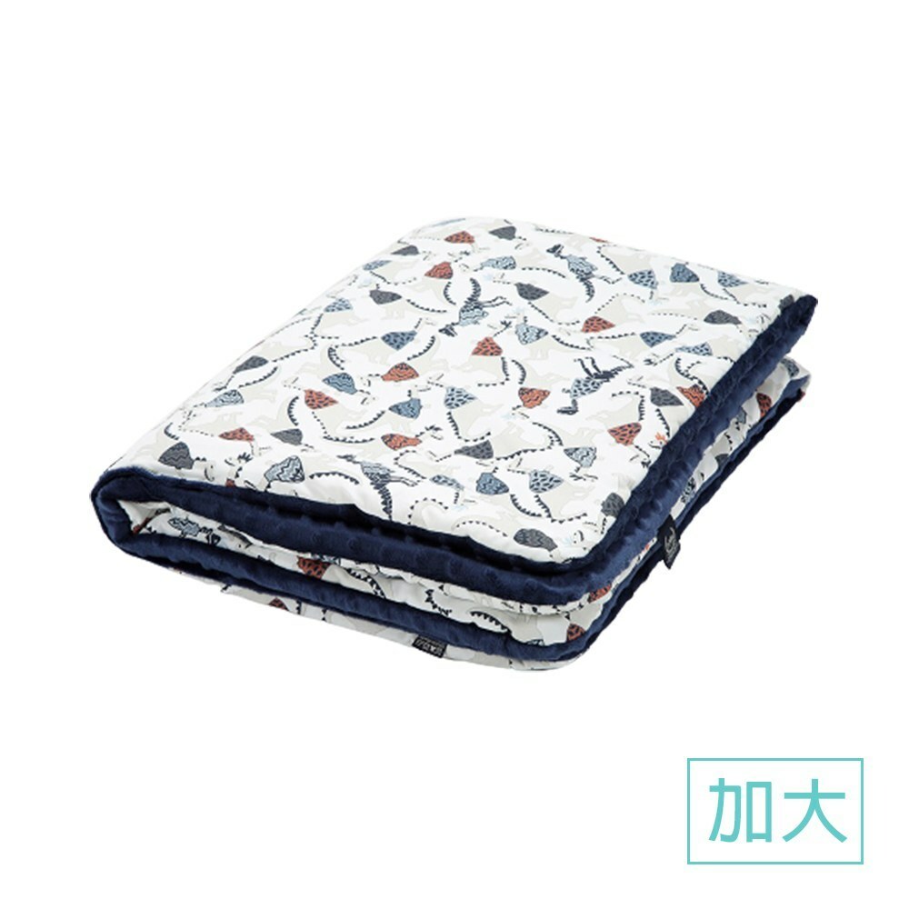 La Millou波蘭 暖膚豆豆毯加大｜搖滾侏儸紀｜勇氣海軍藍