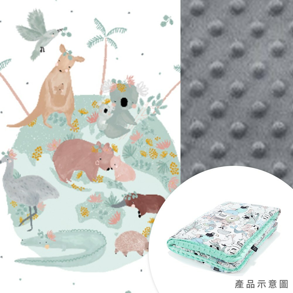 La Millou波蘭 暖膚豆豆毯加大｜澳洲小星球(藍底)｜銀河星空灰-outlet專屬