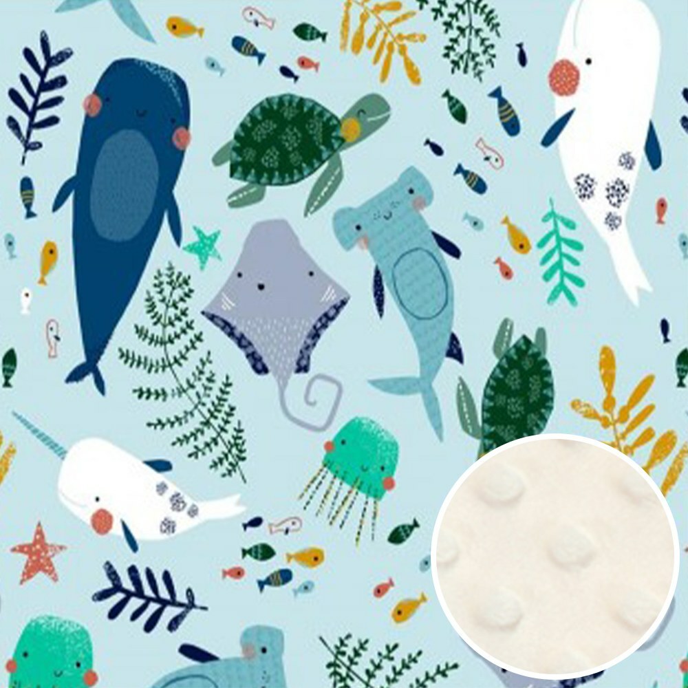 La Millou波蘭 暖膚豆豆毯加大｜海底總動員｜雲朵白