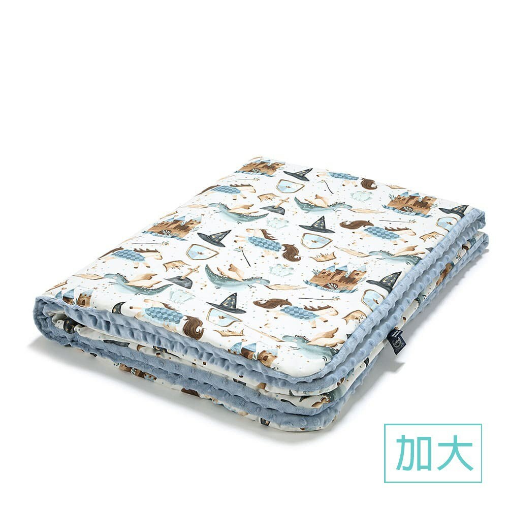 La Millou波蘭 暖膚豆豆毯加大｜仙履奇緣(藍底)｜哥倫比亞藍