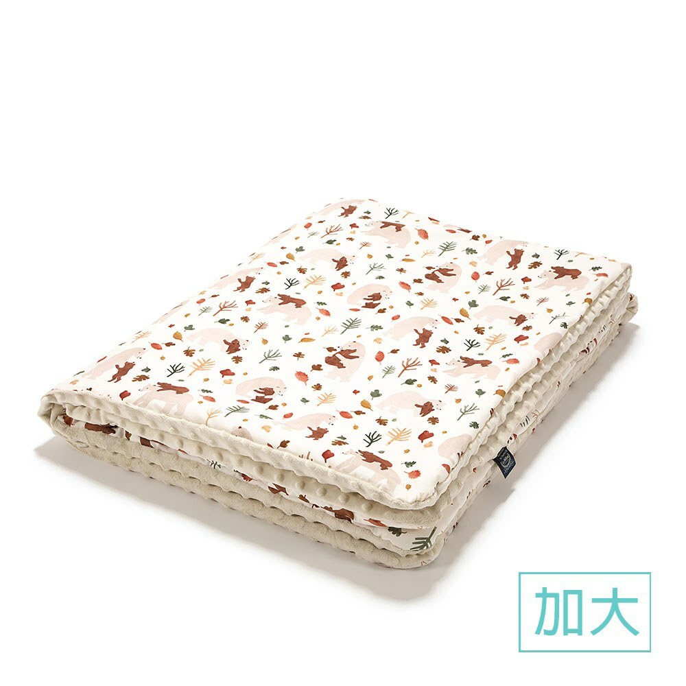 La Millou波蘭 暖膚豆豆毯加大｜暖心抱抱熊｜伊莉沙白