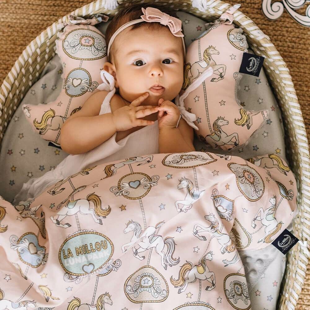 La Millou波蘭 暖膚豆豆毯加大｜兔兔演奏家(粉)｜法式香檳紫