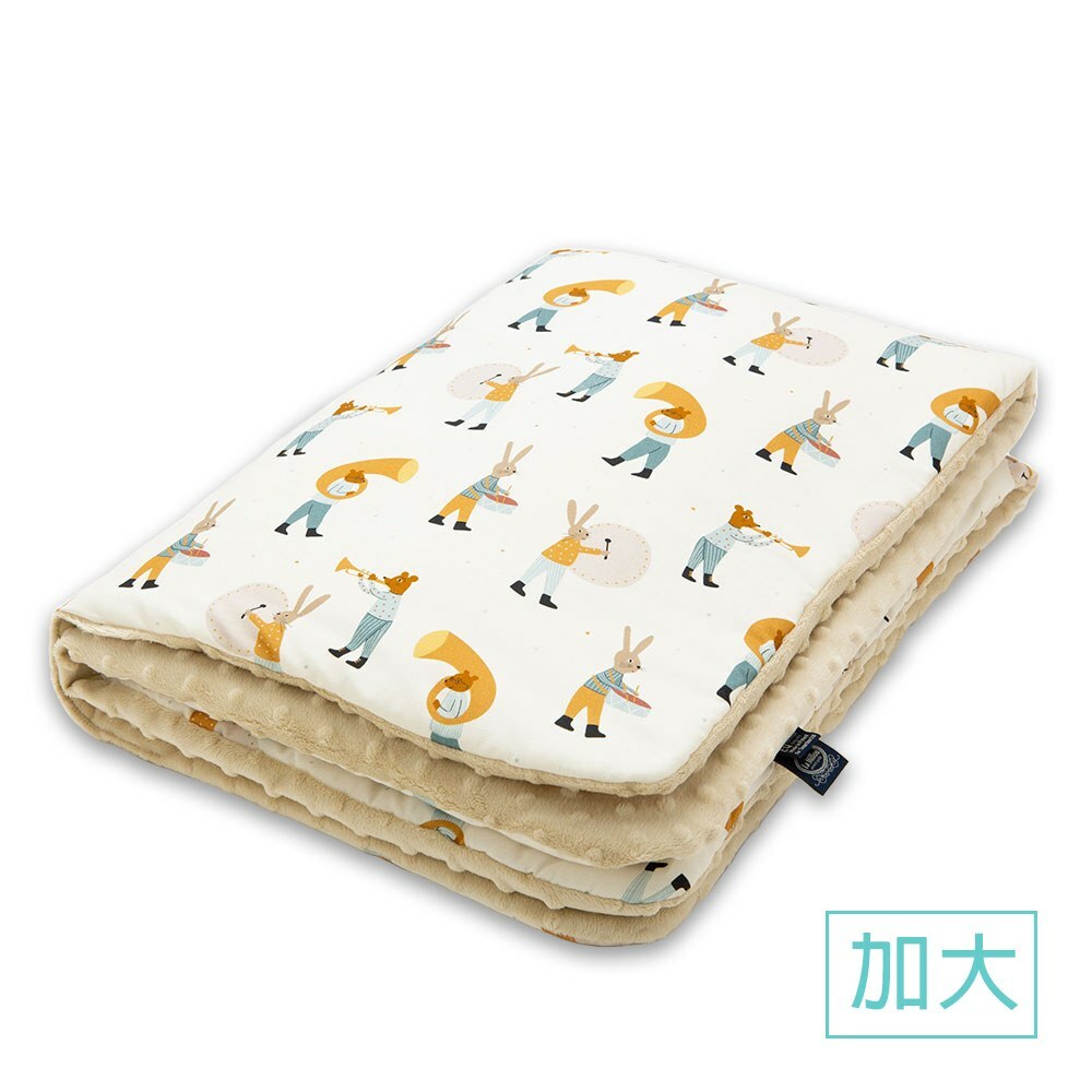 La Millou波蘭 暖膚豆豆毯加大｜兔兔演奏家(藍)｜伊莉沙白