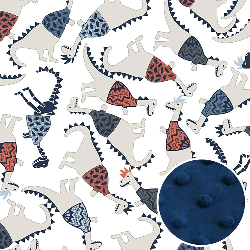 La Millou波蘭 單面巧柔豆豆毯加大｜搖滾侏儸紀｜勇氣海軍藍-outlet專屬