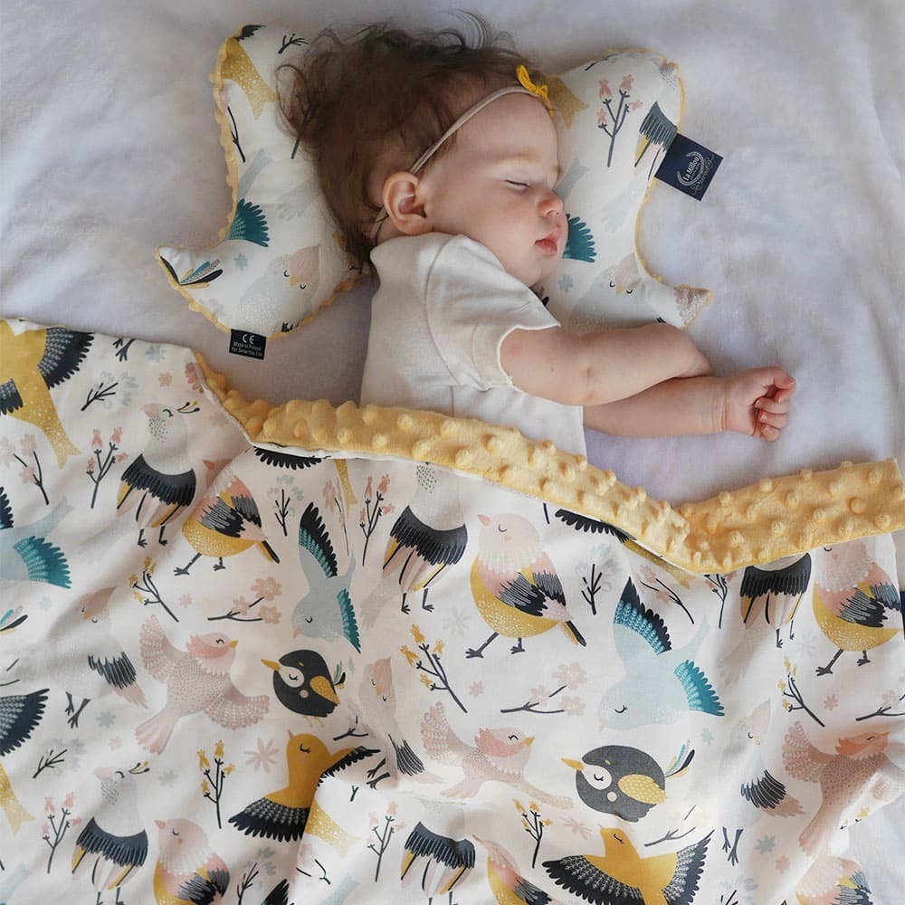 La Millou波蘭 單面巧柔豆豆毯加大｜模特兒鴕鳥(黑底)｜雲朵白-outlet專屬