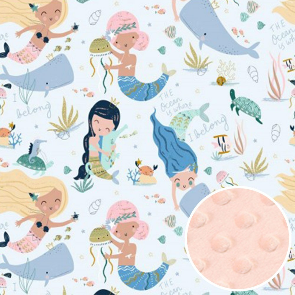 La Millou波蘭 單面巧柔豆豆毯加大｜小美人魚II｜粉嫩氣質膚