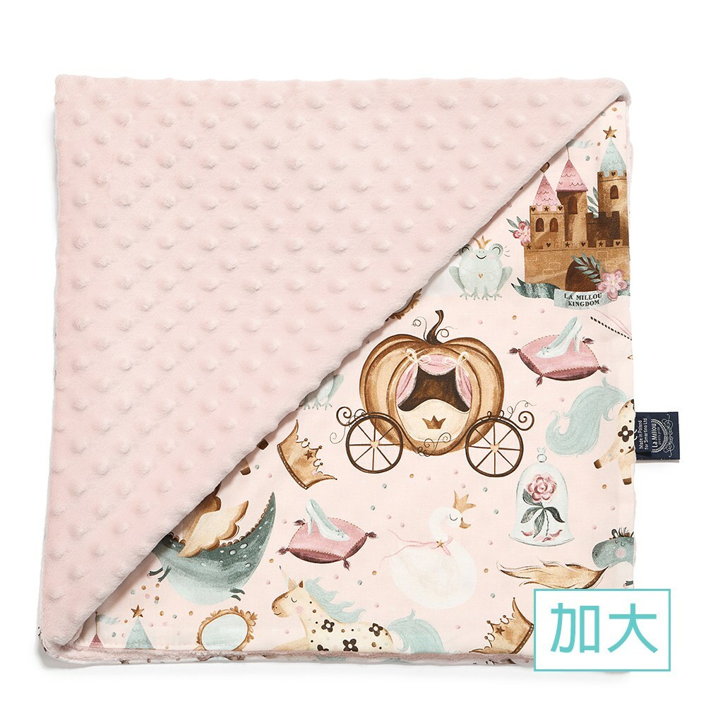 La Millou波蘭 單面巧柔豆豆毯加大｜仙履奇緣(粉底)｜煙燻櫻花粉