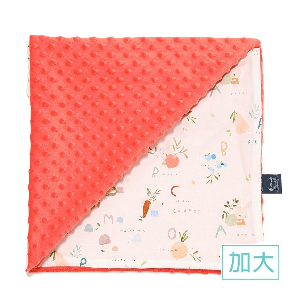 La Millou波蘭 單面巧柔豆豆毯加大｜兔兔果菜家｜粉橘小太陽