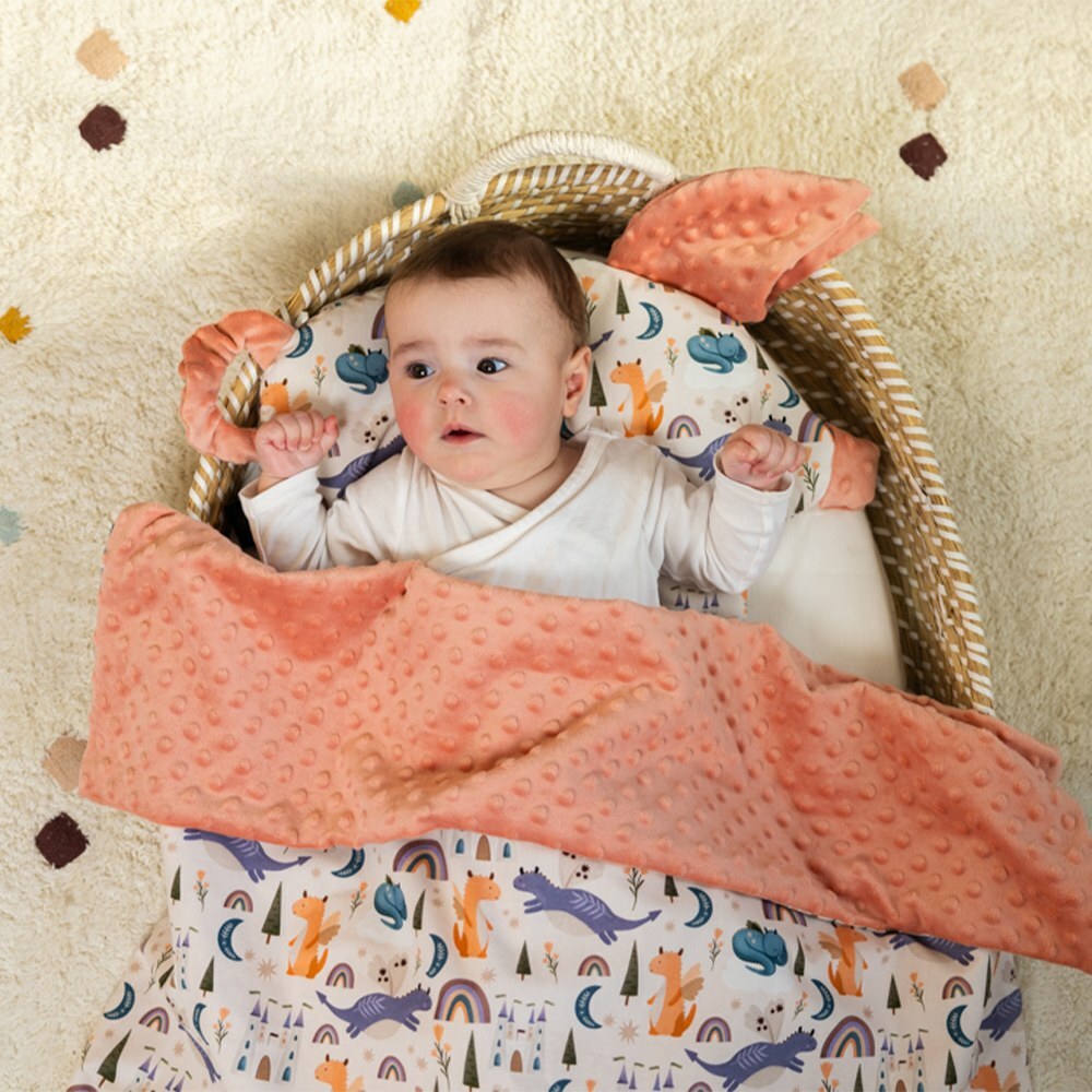 La Millou波蘭 單面巧柔豆豆毯加大｜肚肚胖火龍｜果漾蜜桃粉