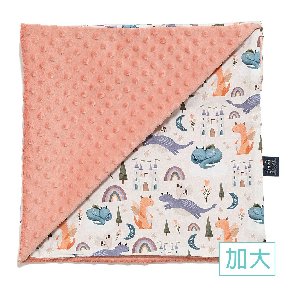 La Millou波蘭 單面巧柔豆豆毯加大｜肚肚胖火龍｜果漾蜜桃粉